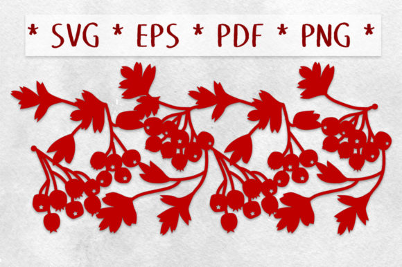 Download Hawthorn Berry Repeating Border SVG Cut - Premium Resources