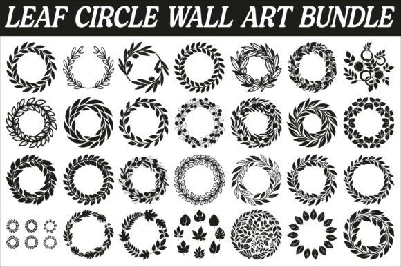 Download Minimal Leaf Circle Wall Art Design - Premium Bundle